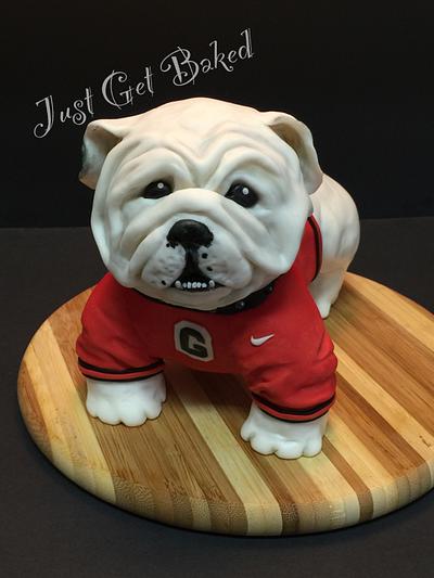 Fun GA Bulldog topper - Cake by Kyrie ~ Just Get Baked