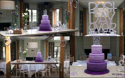 Purple ombre bands - Cake by Nikki