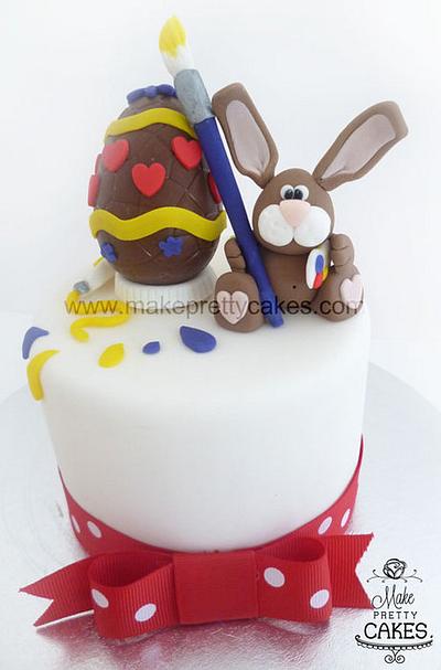 Artistic Easter bunny cake topper - cute project with my 6 year old - Cake by Make Pretty Cakes