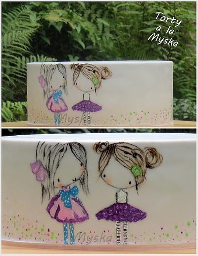 painted girls - Cake by Myska