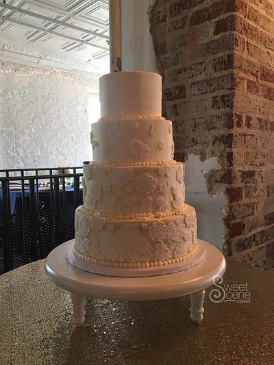 Lace Mold Wedding cake - Cake by Sweet Scene Cakes