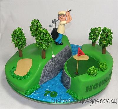 Golfing 70th Birthday Cake - Cake by Custom Cake Designs
