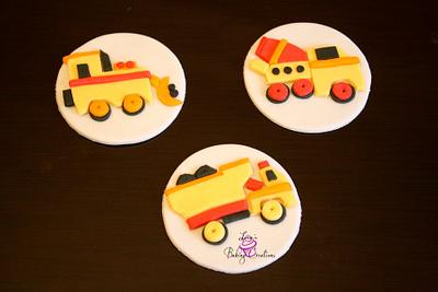 Construction truck cupcake toppers - Cake by Lisa