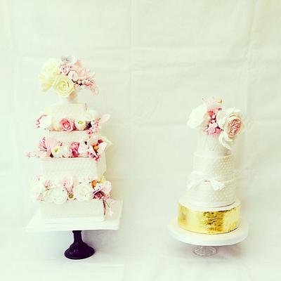 Vintage style floral wedding cakes. - Cake by Swt Creation