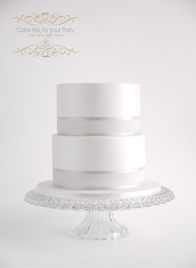 White and Silver Wedding Cake - Cake by Leah Jeffery- Cake Me To Your Party