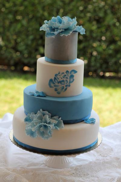 Blue birthday - Cake by L'albero di zucchero