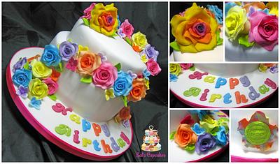 Neon rainbow flower cake - Cake by Sal's Cupcakes
