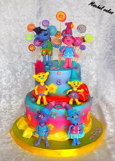 Trolls - Cake by Mischel cakes