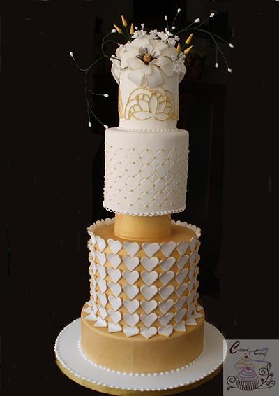 Hundred hearts wedding cake - Cake by Celia