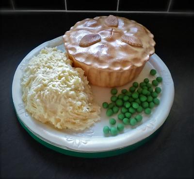 Pie mash and peas - Cake by Vanessa 