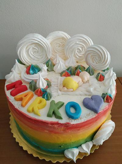 Rainbow for babyboy - Cake by Ellyys