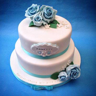 Blue Roses - Cake by Caron Eveleigh