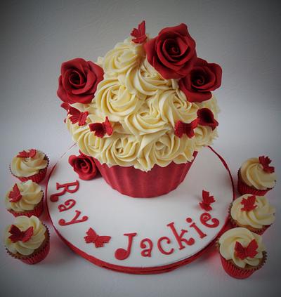 Ruby Anniversary Giant Cupcake - Cake by Candy's Cupcakes