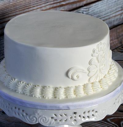 Wedding white on white - Cake by Anchored in Cake