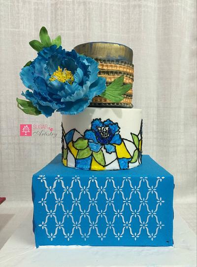Royal stained glass blue cake - Cake by D Sugar Artistry - cake art with Shabana