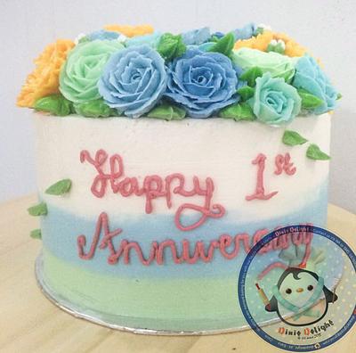Korean flower buttercream cake - Cake by DixieDelight by Lusie Lioe