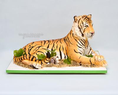Sculpted tiger cake! - Cake by Sugar Canvas