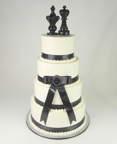 Black Bow Wedding Cake - Cake by Sweet Traders