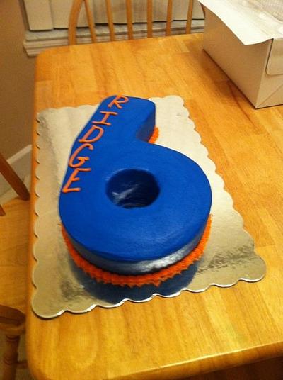 6th Birthday Cake...Florida Gator colors - Cake by Jen Scott