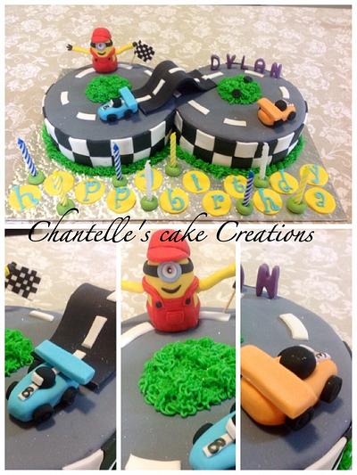 Racing Minion - Cake by Chantelle's Cake Creations