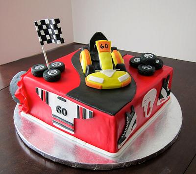 60th birthday hockey/go-kart cake - Cake by Kate