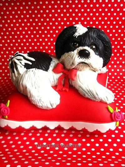 Puppie on pillow - Cake by Daantje