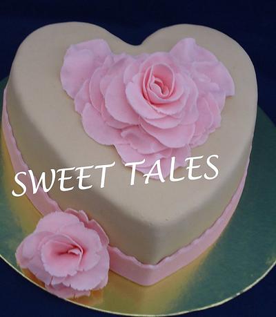 Pink rose heart - Cake by SweetTales