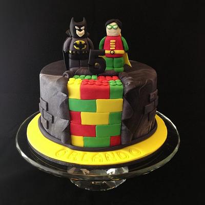 Batman & Robin Lego Cake - Cake by cjsweettreats