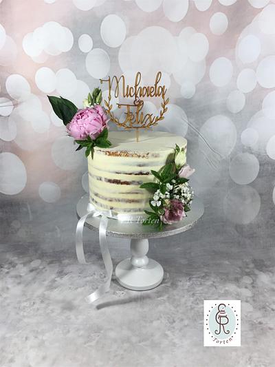Simple semi naked Weddingcake  - Cake by ER Torten