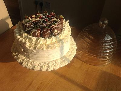 Double Chocolate Cake with Vanilla buttercream and Chocolatecovered Strawberries - Cake by Jodie Taylor