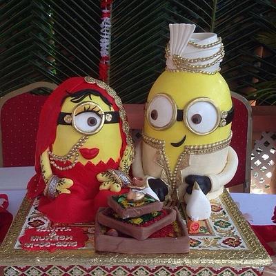 minion indian bride and groom - Cake by MsTreatz