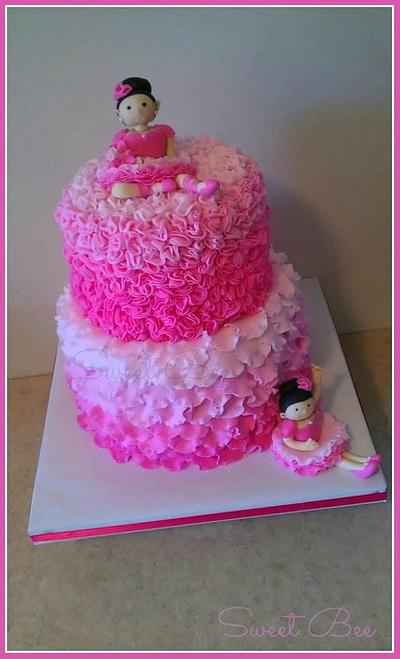 Pink ombre ballerina cake - Cake by Tiffany Palmer