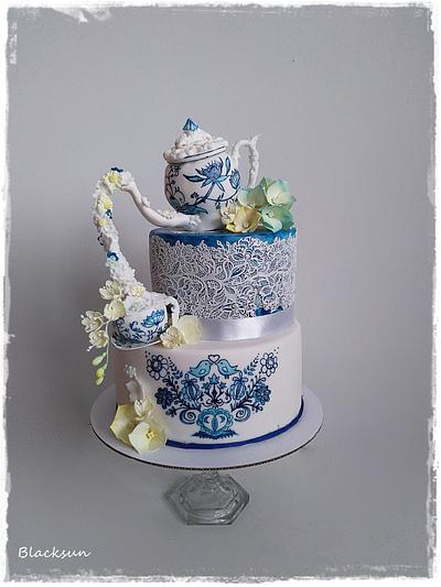 Flowering tea set - Cake by Zuzana Kmecova