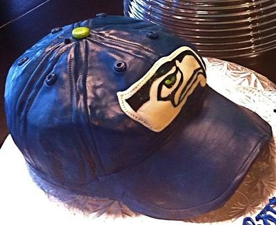 Seahawks Cap for my nephew - Cake by GrandmaTilliesBakery