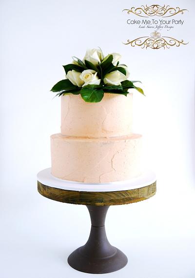 Rustic Buttercream Wedding Cake with fresh florals - Cake by Leah Jeffery- Cake Me To Your Party