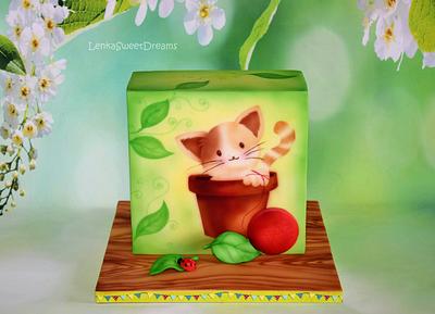 Kitty in the garden. - Cake by LenkaSweetDreams