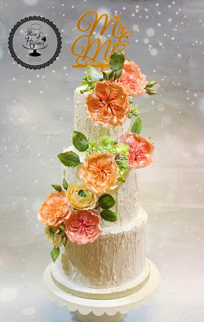 Floral Wedding Cake - Cake by Slice of Heaven By Geethu