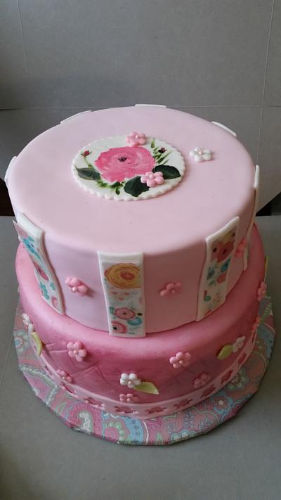 Pink Wafer Paper cake - Cake by Friesty