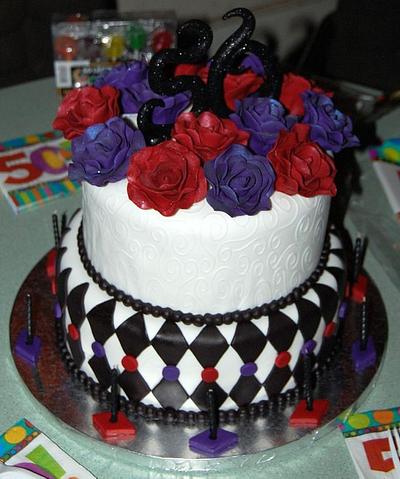 Red and Purple Roses - Cake by Katie Cortes