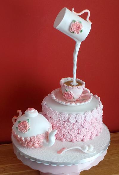 Pretty pink Gravity cake - Cake by Jacqui's Cupcakes & Cakes