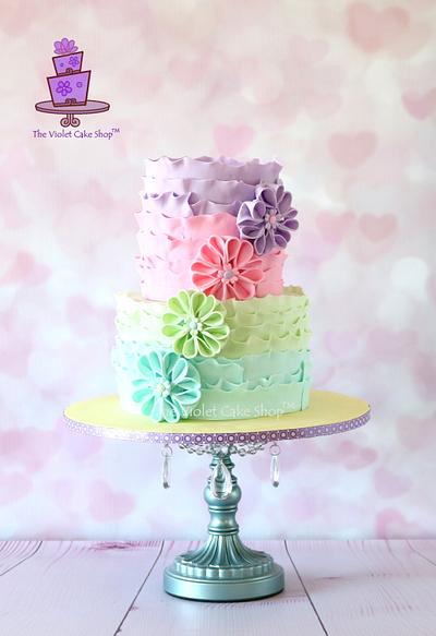 PASTEL Ruffles & Flowers - Cake by Violet - The Violet Cake Shop™
