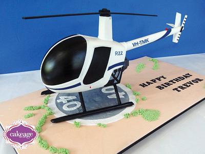 3D Robinson R22 Helicopter Cake - Cake by Eleanor Heaphy