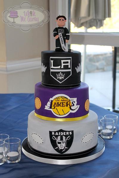 Lakers and Raiders Fan Combo Cake - Decorated Cake by - CakesDecor