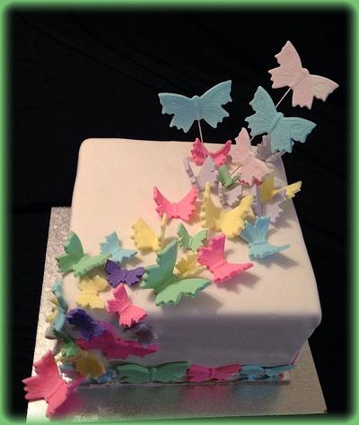Pastel Butterflies  - Cake by Alyshia 
