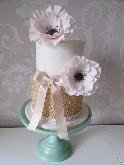 Blush Anemone Wedding Cake...x. - Cake by Lulu Belles Cupcake Creations