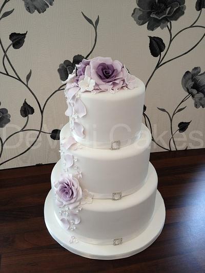 Pretty Purple and Lilac Wedding Cake. - Cake by DeVoliCakes