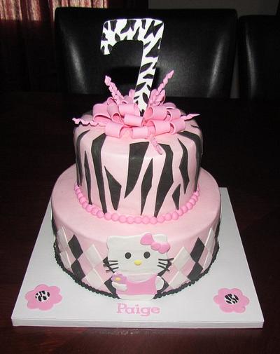 Hello Kitty + Zebra Cake - Cake by Jaybugs_Sweet_Shop
