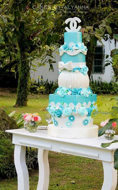 Tiffany-Chanel Inspired Wedding  - Cake by cakes by alyanna
