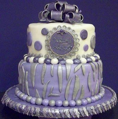 Zebra/Polka Dot Baby Shower Cake - Cake by Eicie Does It Custom Cakes