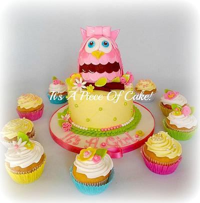 Owl Baby Shower and Cupcakes - Cake by Rebecca